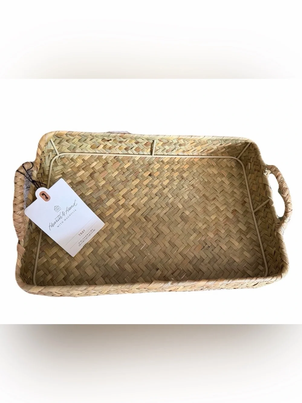 HEARTH & HAND NWT decorative basket with handles -12x8x2